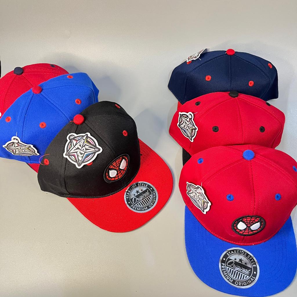 Topi anak hip hop / topi snapback anak bordir / topi HH anak laki-laki motif SPIDERMAN