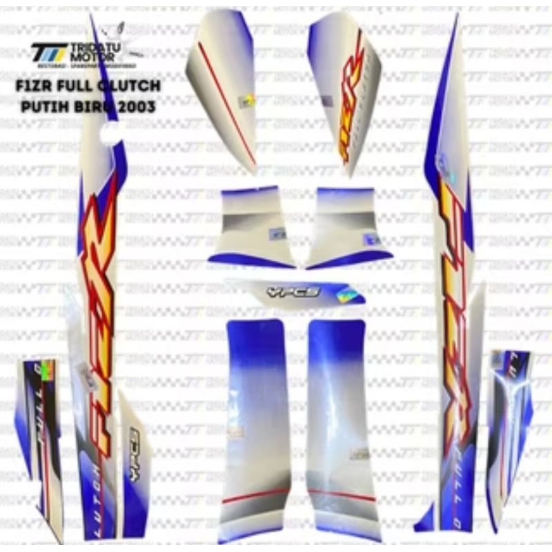striping YAMAHA fiz r putih biru thn 2003