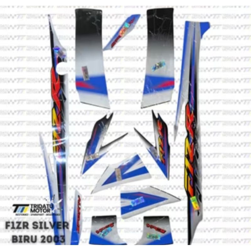 striping YAMAHA fiz r silver biru thn 2003