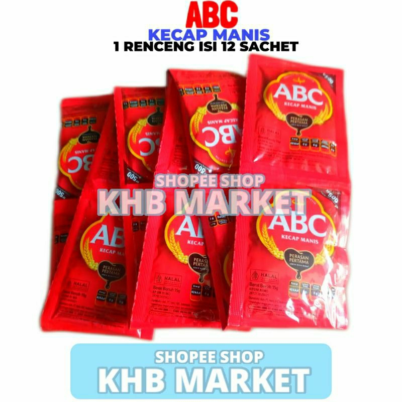 

Kecap Manis ABC Kedelai 1 Renceng Isi 12 Sachet 15ML