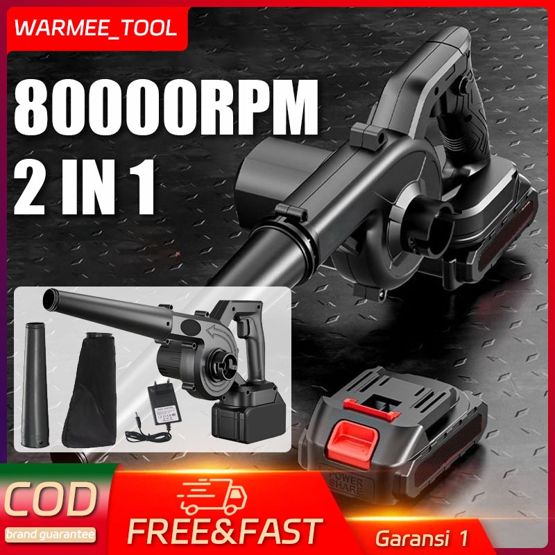 WARMEE Blower kipas angin besar 80000RPM 2IN1 Blower mini portable listrik cordless 5.5KPa