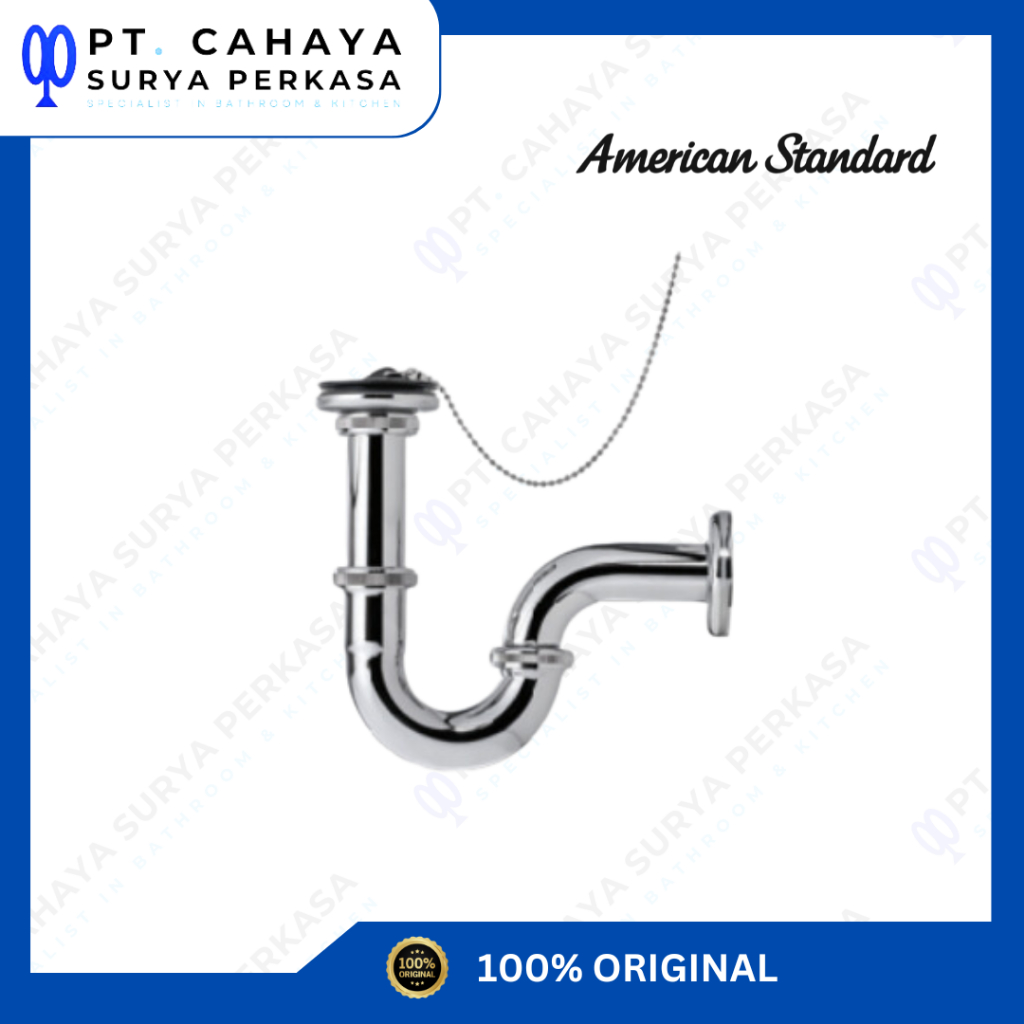 (BATAM) American Standard Siphon P-Trap Wastafel dengan Rantai & Plug