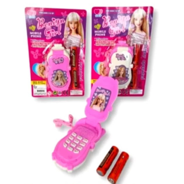 MAINAN ANAK PEREMPUAN TELEPON HP KARAKTER LAMPU & SUARA BATERAI - MAINAN TELEPON ANAK LAMPU DAN SUAR
