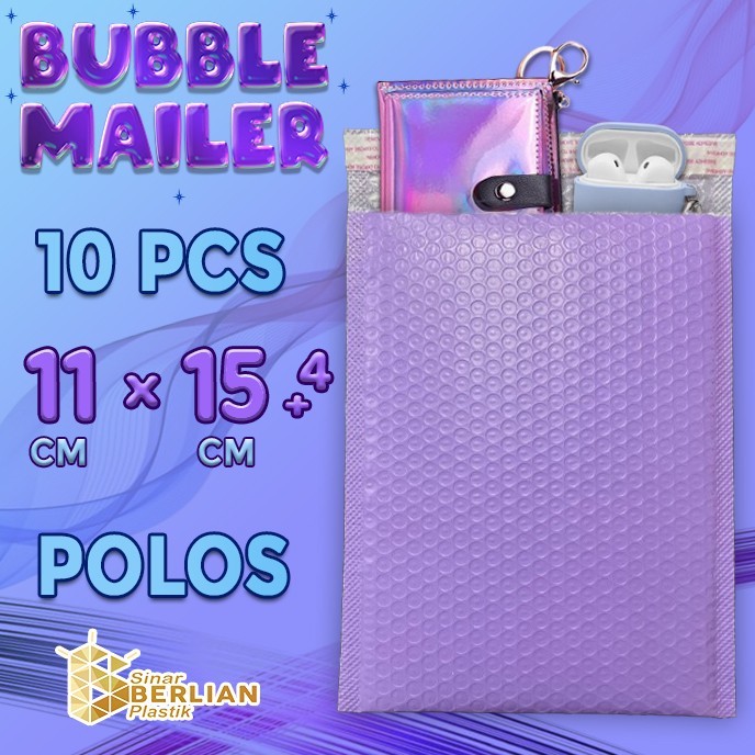 

Amplop Bubble Mailer Wrap Polos Ungu Premium Quality 11x15+4 - 10PCS