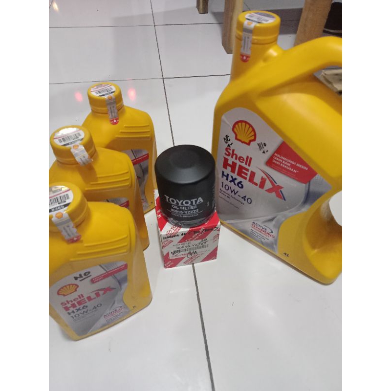 Paket Oli Shell hx6 10w-40 7L + filter oli INNOVA-original