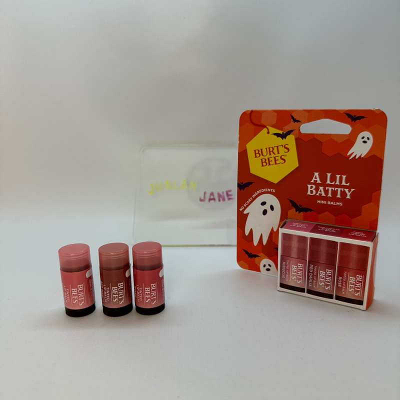 [MINIS] Burt’s Bees - A Little Batty tinted lip balm set (Rose-Hibiscus-Red Dahlia)