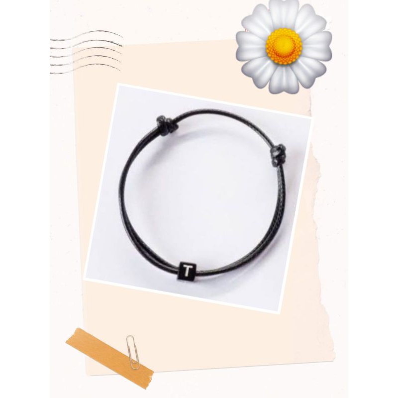 Gelang Tali couple inisial huruf|love|emoticon