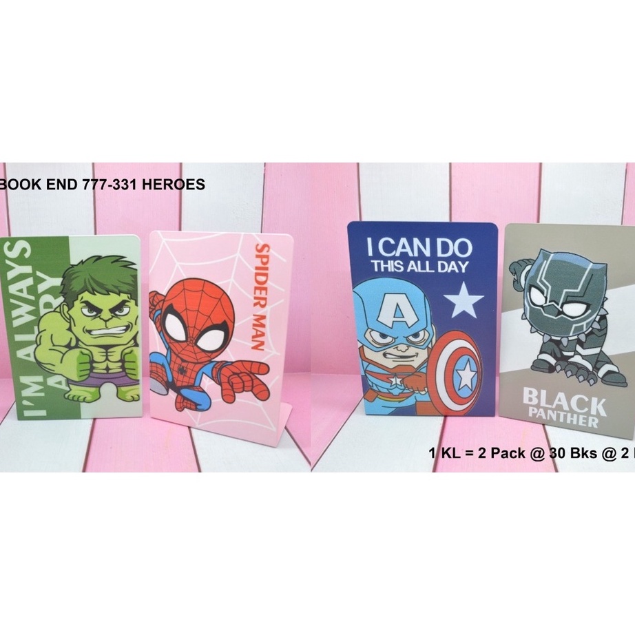 

KI3 penahan buku atau stand book motif hero