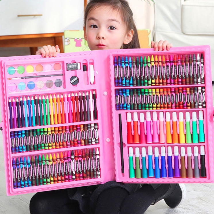

Big Star 15 pcs Crayon Alat Lukis Anak Pensil Warna Cat Air Perlengkapan Menggambar Melukis Mewarnai Set Art Full Set pc Krayon 15pcs 15pc
