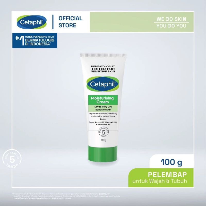 Cetaphil Moisturizing Cream 100gr - Pelembab Wajah & Kulit untuk Segala Jenis Kulit - Krim Pelembab 