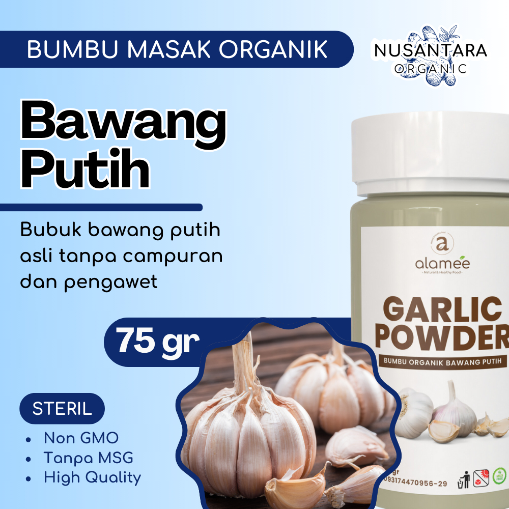

ALAMEE Bubuk Bawang Putih Tabur 75 gram Garlic Seasoning Bumbu Masak Dapur Organik Rempah Rimpang