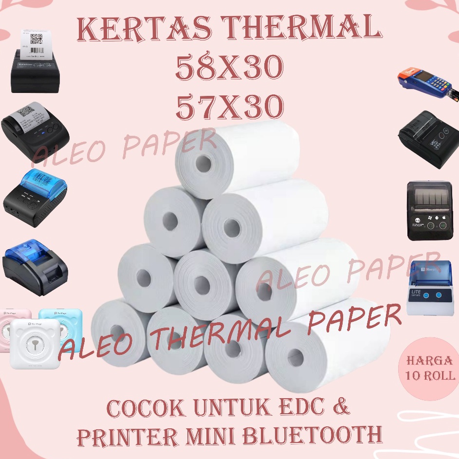 

Update Terunik 1 ROLL KERTAS STRUK KASIR THERMAL PAPER ROLL 57X3 58X3 TERMAL EDC THERMAL PRINTER MINI BLUETOOTH 58MM CETAK HITAM