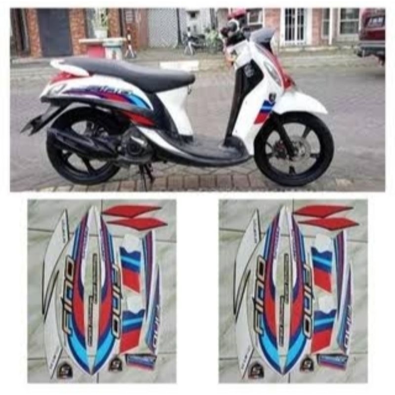 Striping Sticker Stiker Lis Les Standar motor Fino 2015 putih