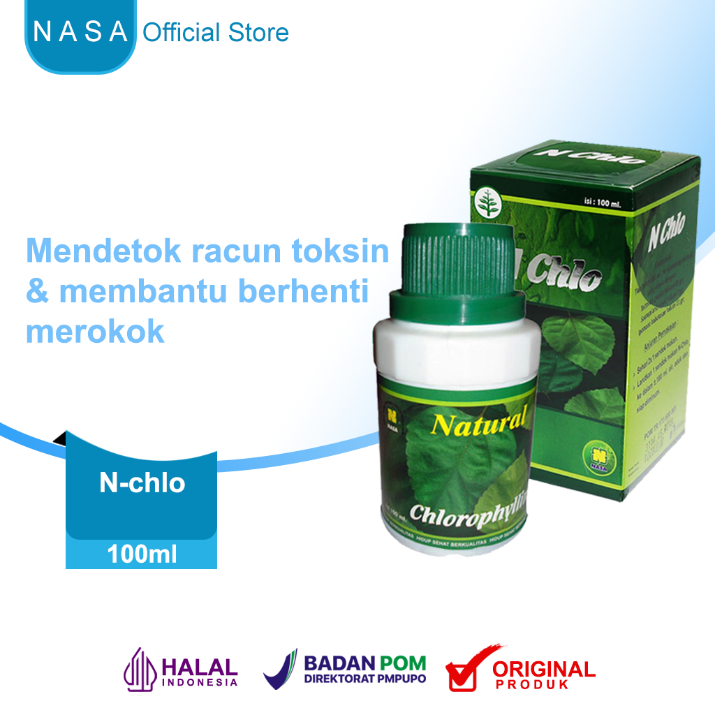 N'CHLO Nasa Natural Chlorophyl Original herbal Berhenti Meroko, Pembersih Racun Tubuh, Herbal Kanker