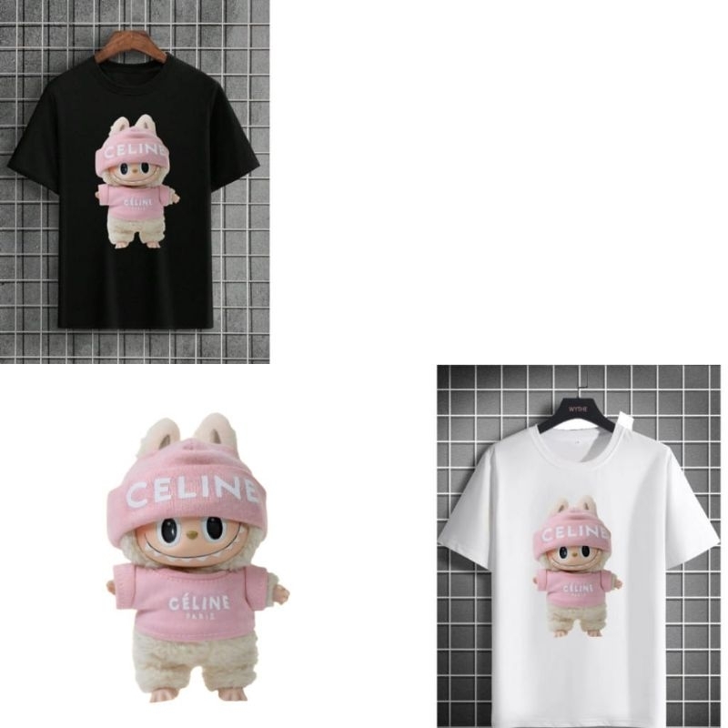 Kaos labubu celin lengan pendek pilih size M L XL XXL size anak dan dewasa