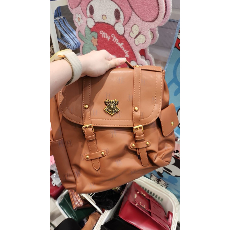 READY STOCK BACKPACK HOGWARTS COKLAT BROWN MINISO X HARRY POTTER