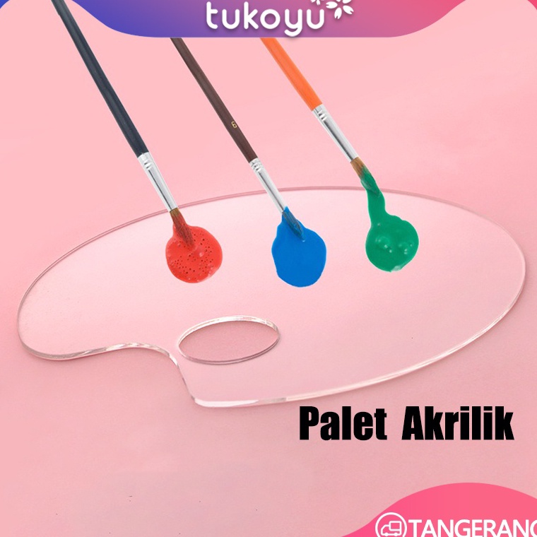 

KODE S75F Palet AkrilikTransparent Acrylic Palette Oval Oil Painting PalettePalet Lukis Akrilik