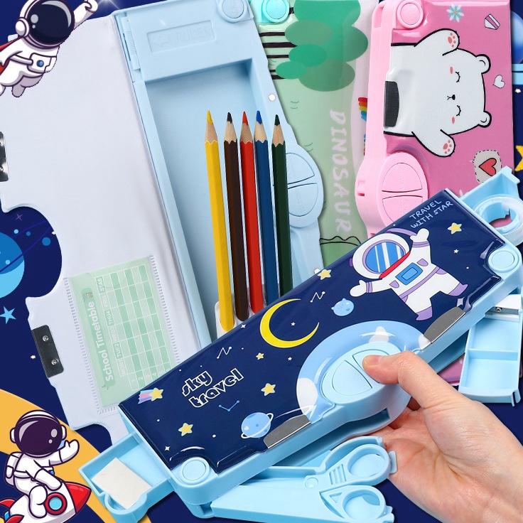 

SIAP KIRIM GAN Kotak Pensil Multifungsi Motif Unicorn Dinosaurus Astronot Untuk Anak Lengkap Peruncing ting Isolasi Penghapus Penggaris