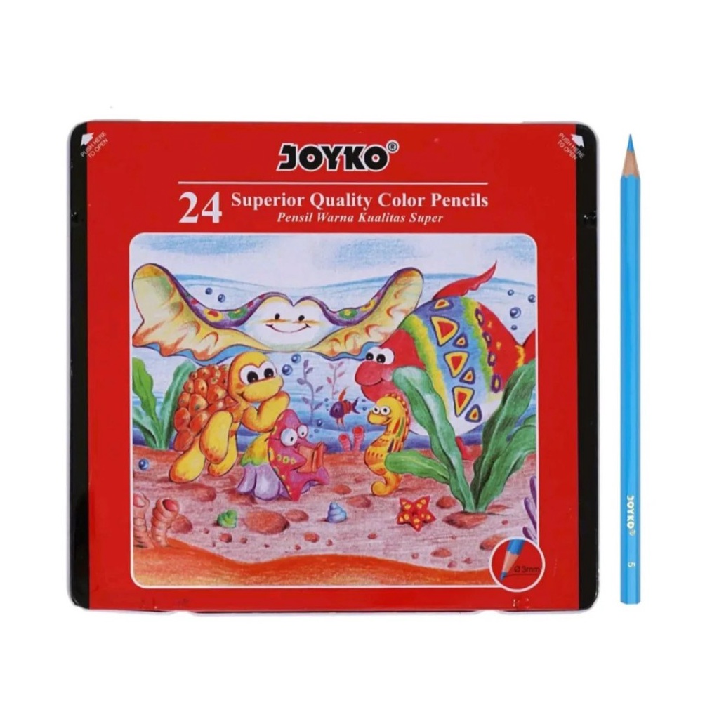 

KODE U55E SET Pensil Warna Colored Pencils Kualitas Super 24 Warna Kaleng Joyko MURAH