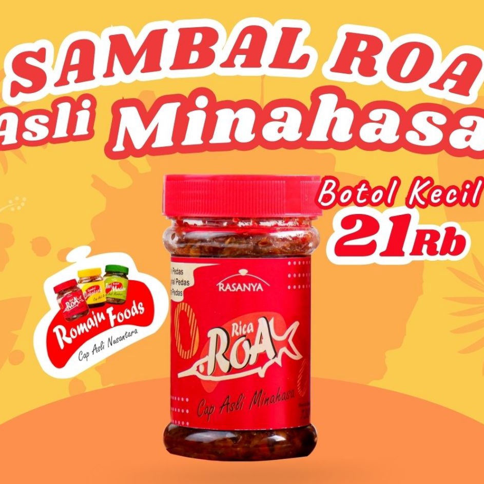 

BURUAN SERBU SAMBAL ROA ASAP MINAHASA 15gr SAMBEL ROMAJU FOODS