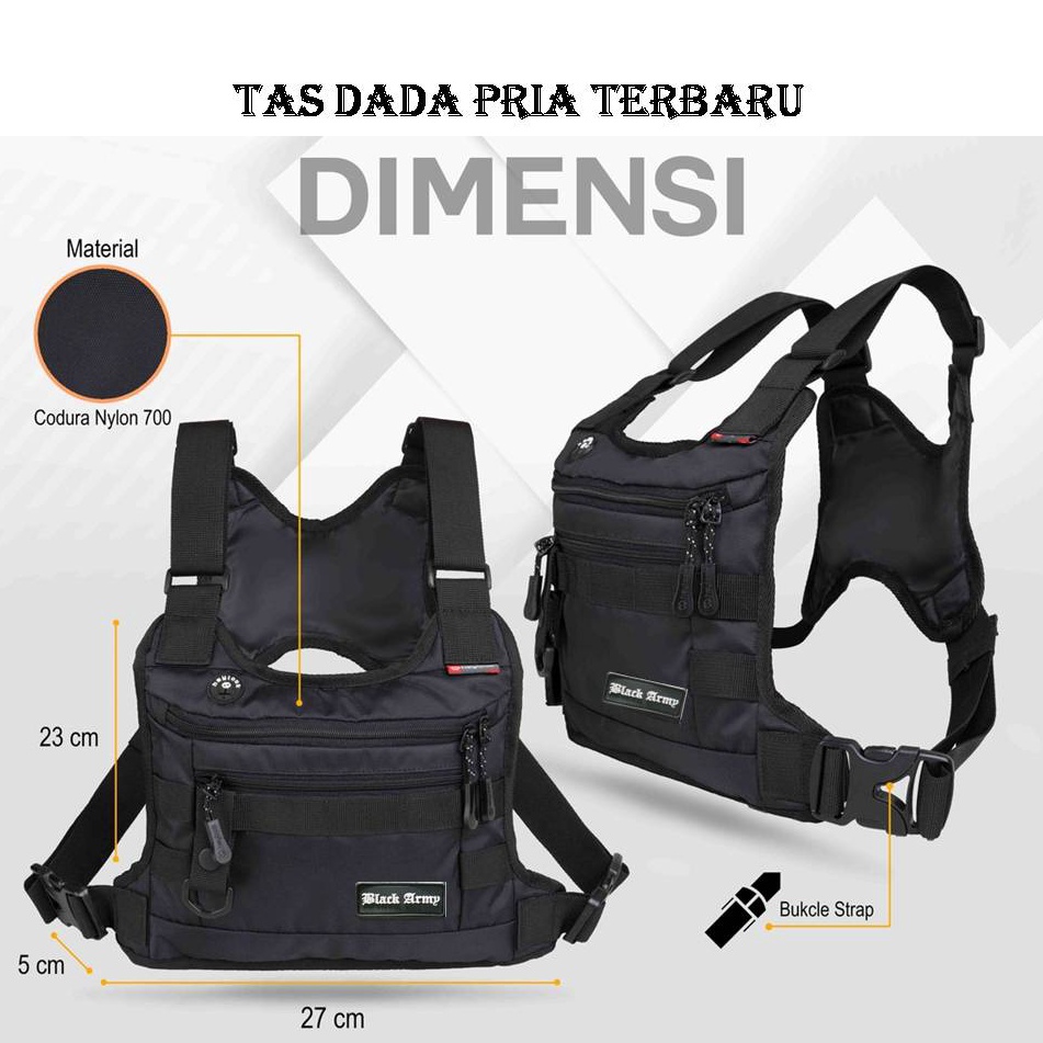Tas dada Pria Terbaru 222 Anti air Tas Depan dada Tactical Army Murah Tas Holder Hp Motor Waterfoop 