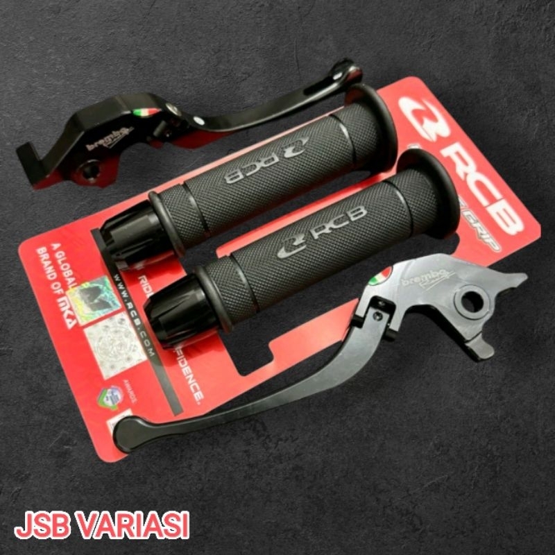 PAKET 3in1 HANDLE LIPAT BREM NMAX + HANDGRIP RCB HG55 + JALU STANG CNC / ALL NMAX SB RACING