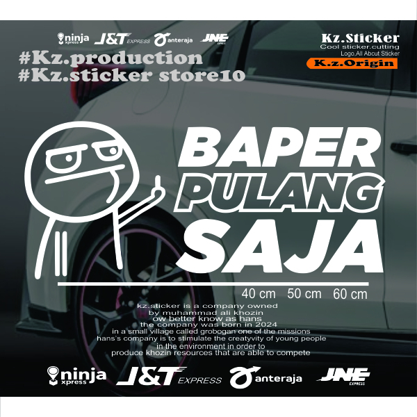 STICKER BAPER PULANG SAJA TERBARU | STICKER CUTTING REFLECTIVE KACA MOBIL TRUK
