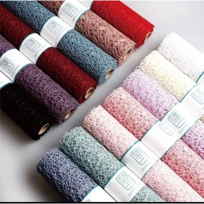 

(De'flourish) Flower Mesh Korean Spider Net / Flower Wrapping Bouquet ecer per Lembar 49 cm x 50 cm