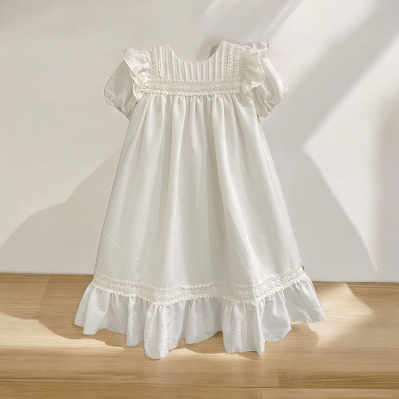 Princessa Flami Christmas Cotton Casual Dress Anak Casual White C4370