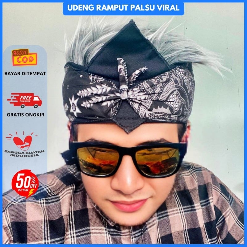 Udeng Rambut Palsu / Blangkon Rambut Palsu / Bendo Rambut / Udeng Sunda  / Blangkon Solo / Blangkon 