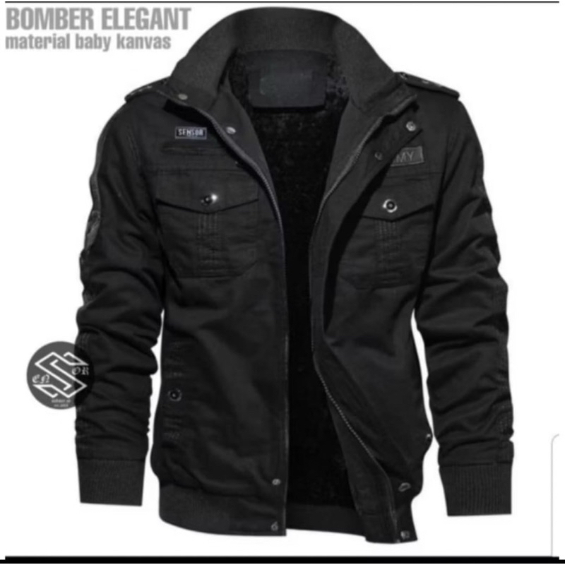 jaket pria bomber elegant motor anti angin hokistore