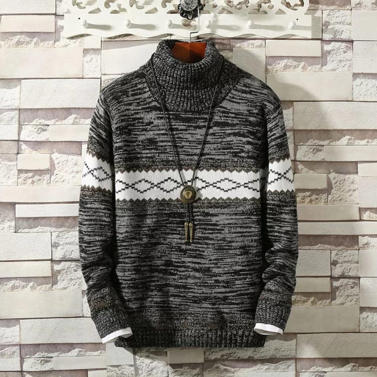 sweater rajut pria kerah tinggi wildan twis