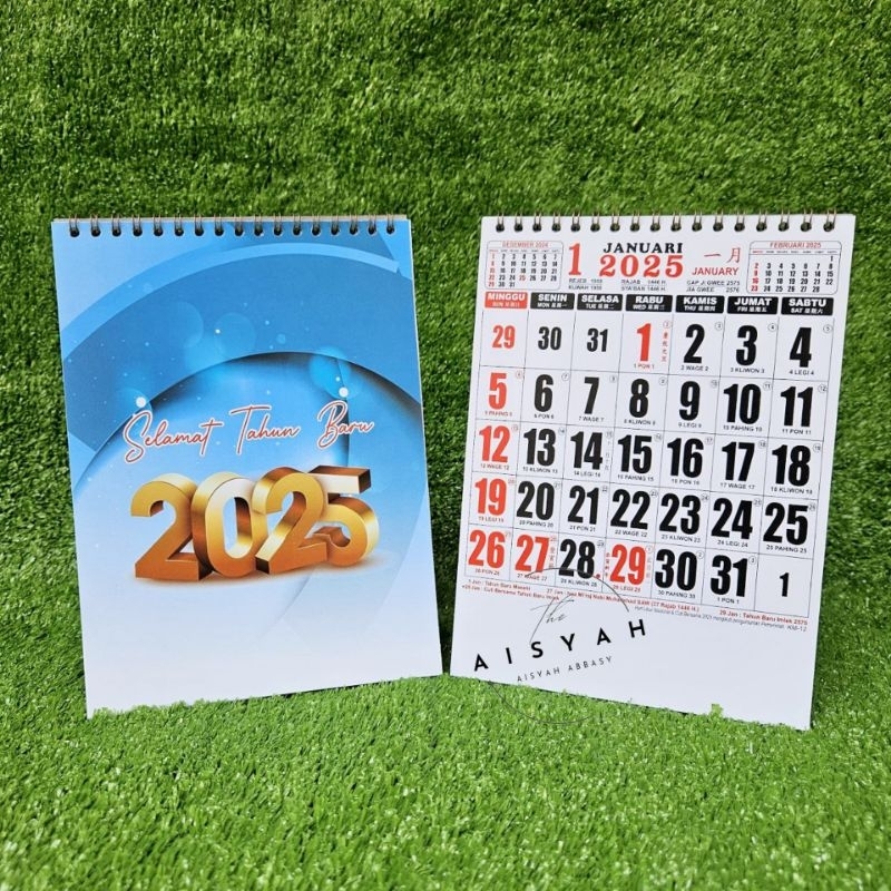 

KALENDER MEJA 2025 kalender meja kerja Mj km 12 ukuran 21x15,3cm (terima castume cetak merek)