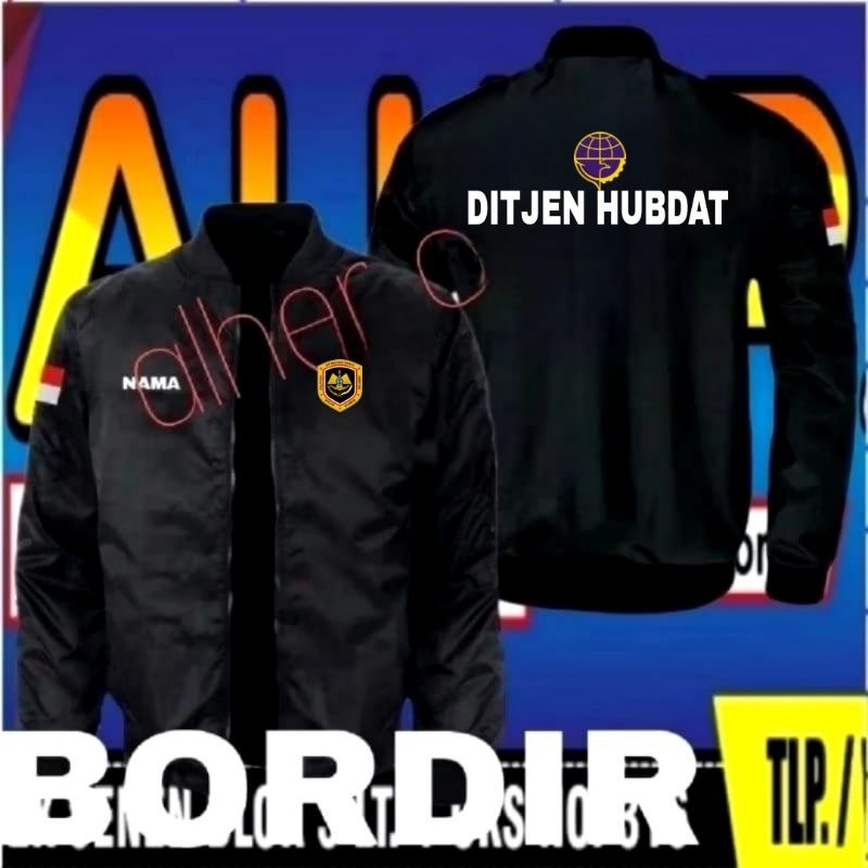 jaket bordir Ditjen hubdat jaket bomber Ditjen hubdat full bordir jaket bomber Kemenhub jaket Kemenh