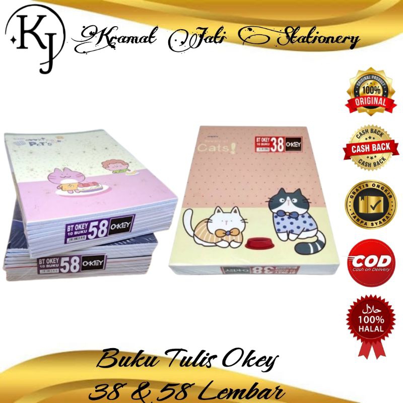 

Buku Tulis Okey 38 & 58 Lembar Isi 10 Buku (1 Pack)