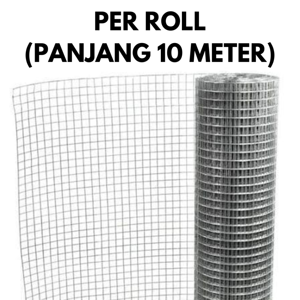 Per-roll Kawat Loket Galvanis 90 cm x 1/4 inch x 10 meter 6 mm Kawat Ram Pagar Kandang Ayam