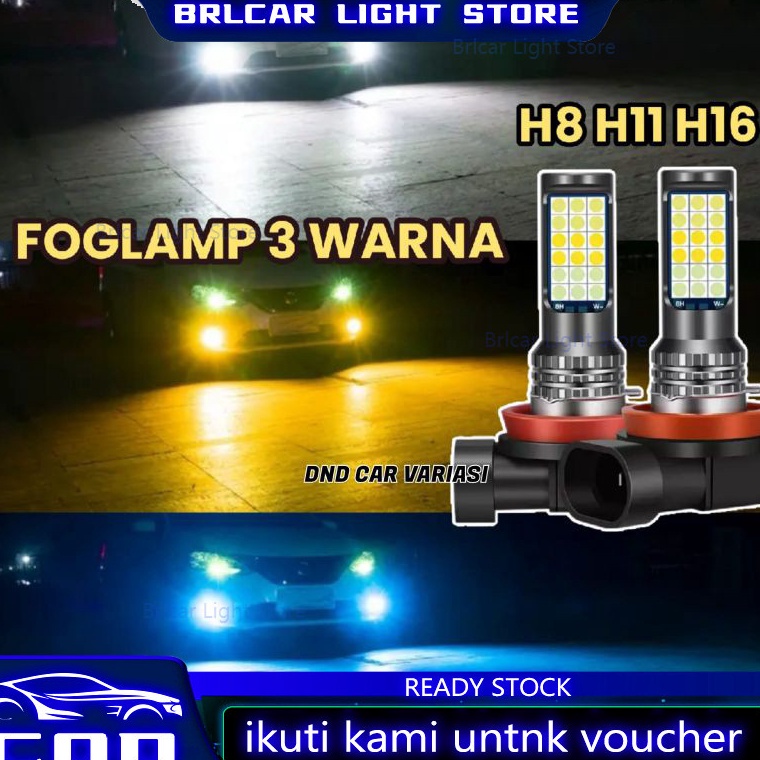 TERPERCAYA LED FOGLAMP 3 WARNA H8 H11 H16 AVANZA XENIA CALYA SIGRA AGYA AYLA ERTIGA JAZZ BRIO ROCKY 