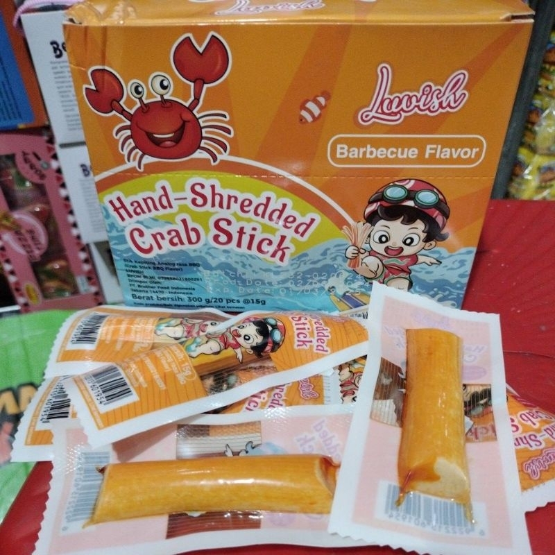 

Luvish Stick Kepiting Anolog Rasa BBQ harga 10 pcs@15g berat bersih 150g