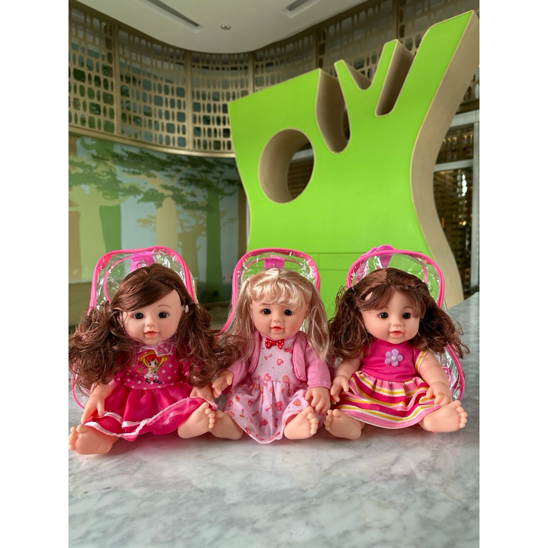 Mainan anak boneka baby alive termurah / boneka bayi karet mainan dapat tas dan bisa ngomong papa ma