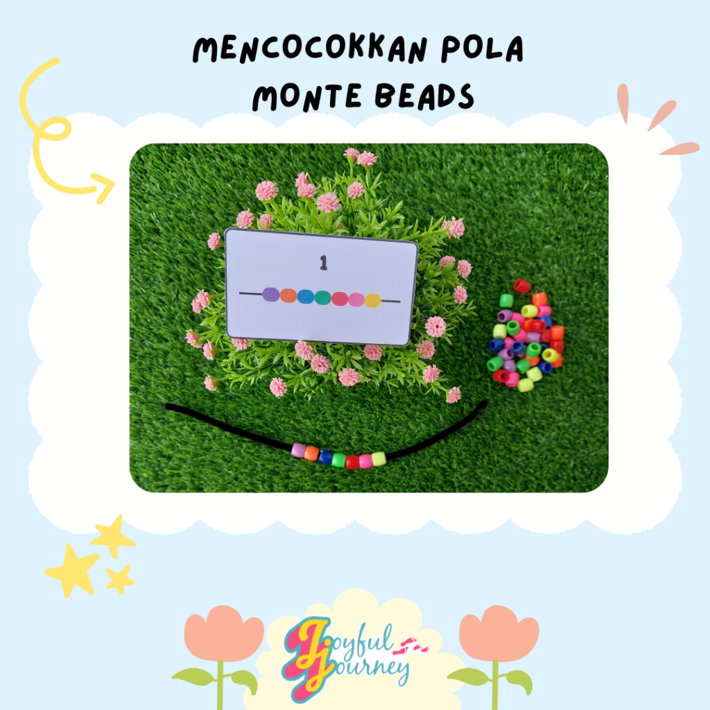 Mencocokkan pola Beads/Meronce Manik Tong/Pipe Cleaner/Kawat Bludru/Sorting color/Sorting warna/Main