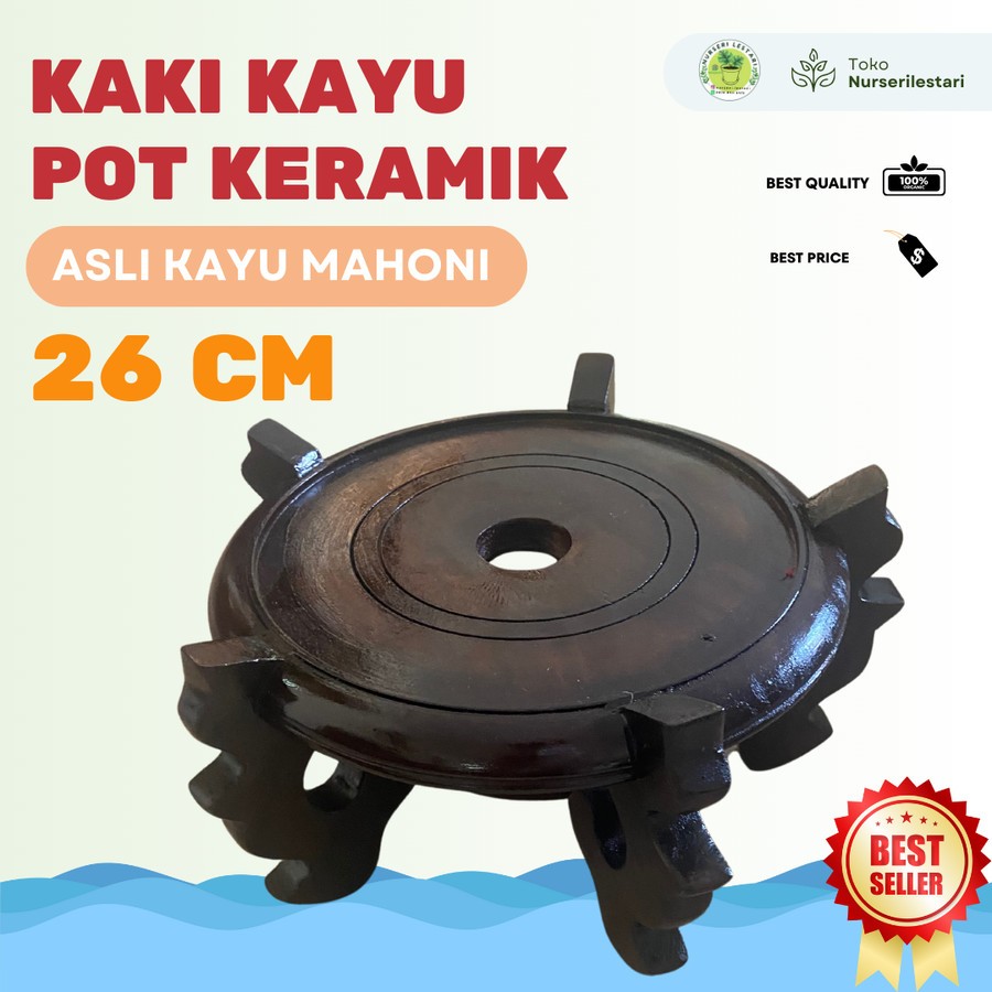 Kaki kayu Diameter 26cm untuk pot keramik diameter 50cm