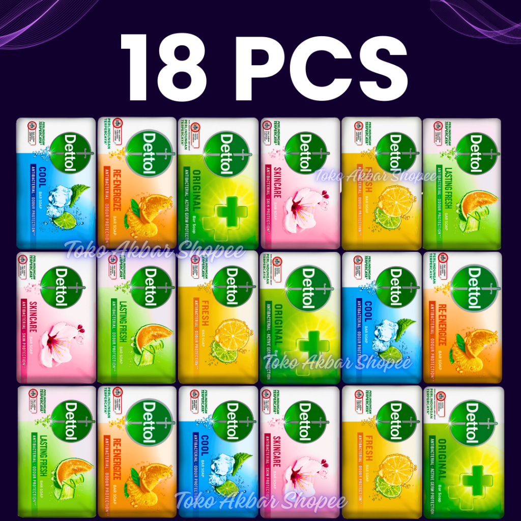 Promo 18pcs Sabun Dettol 60gr | Sabun Mandi Batang Grosir
