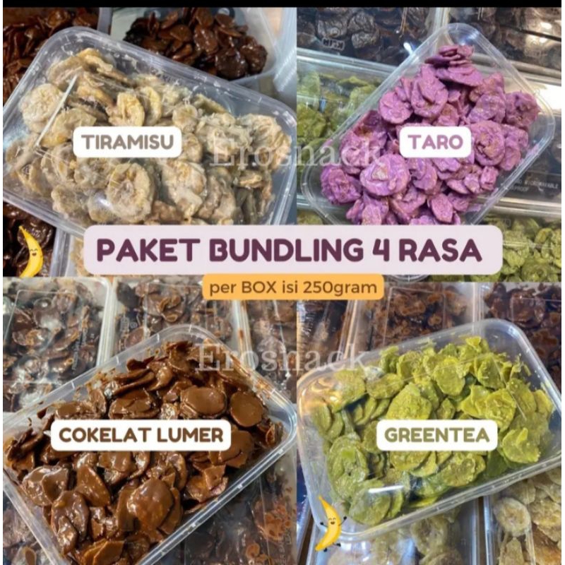 

beli 1 dapat 2box kripik pisang lumer coklat melimpah,varian rasa macam macam