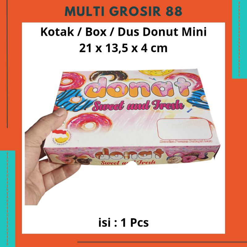 MG88 1 pcs Dus Kotak Donut Box untuk 6 Donut Mini 21 x 13,5 x 4 Cm