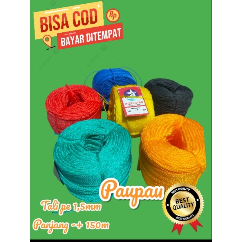 tali tambang pe 1,5mm panjang -+150m / tali warna kecil / tali lato lato / tali layangan / tali tamb