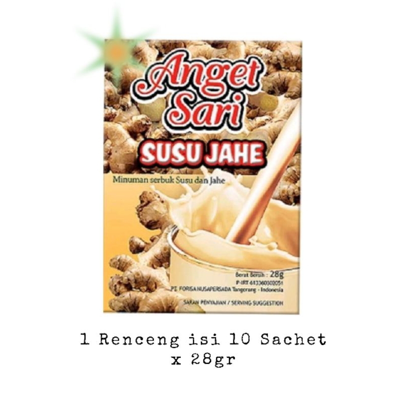 

Anget Sari Susu Jahe 1Renceng Isi 10 Sachet x 28gr