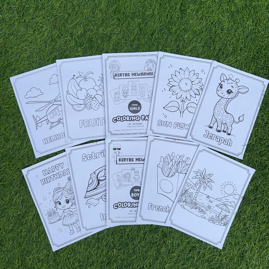 

Kertas Mewarnai Anak A5 isi 20pcs, Coloring Worksheet Anak TK Anak SD