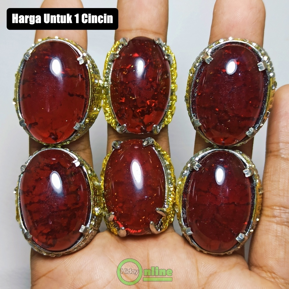 CINCIN BATU AKIK MERAH SIAM PECAH SERIBU JUMBO