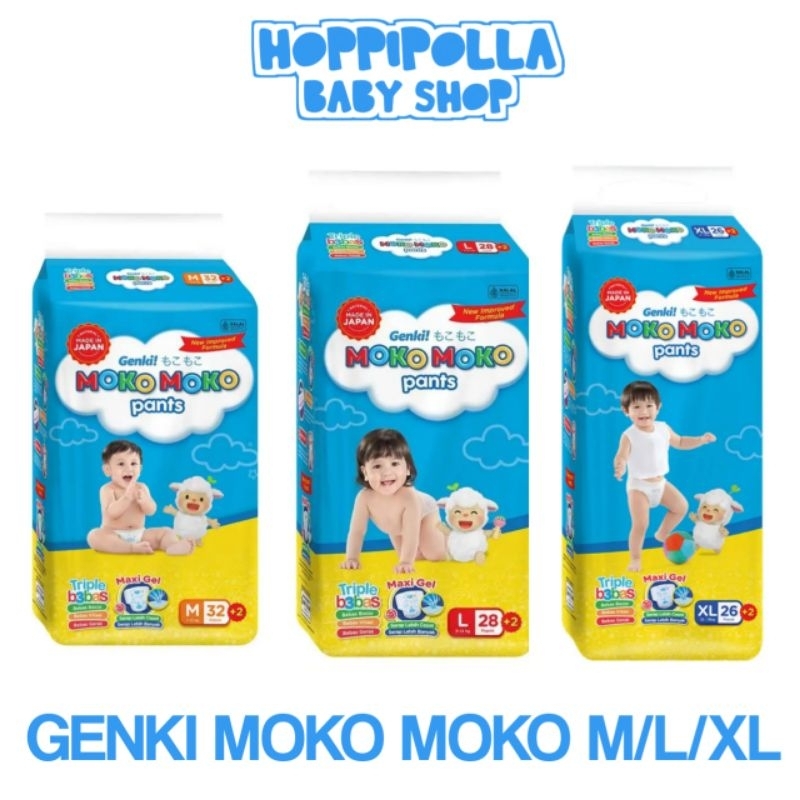 Genki Moko Moko Pants 32+2 Medium / 28+2 Large / 26+2 XLarge POPOK ANAK MURAH