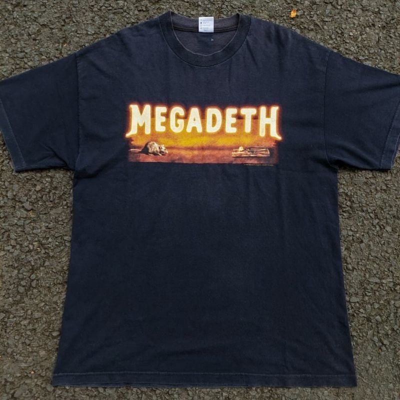 Vintage Megadeth 90's (Risk Tour 1999) ~ Tshirt Kaos band metal second
